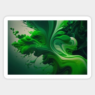 St Patricks Day Artwork - Green abstract artwork Sticker